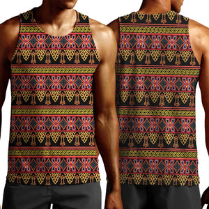 Toghu Cameroon Men Tank Top Traditional Pattern