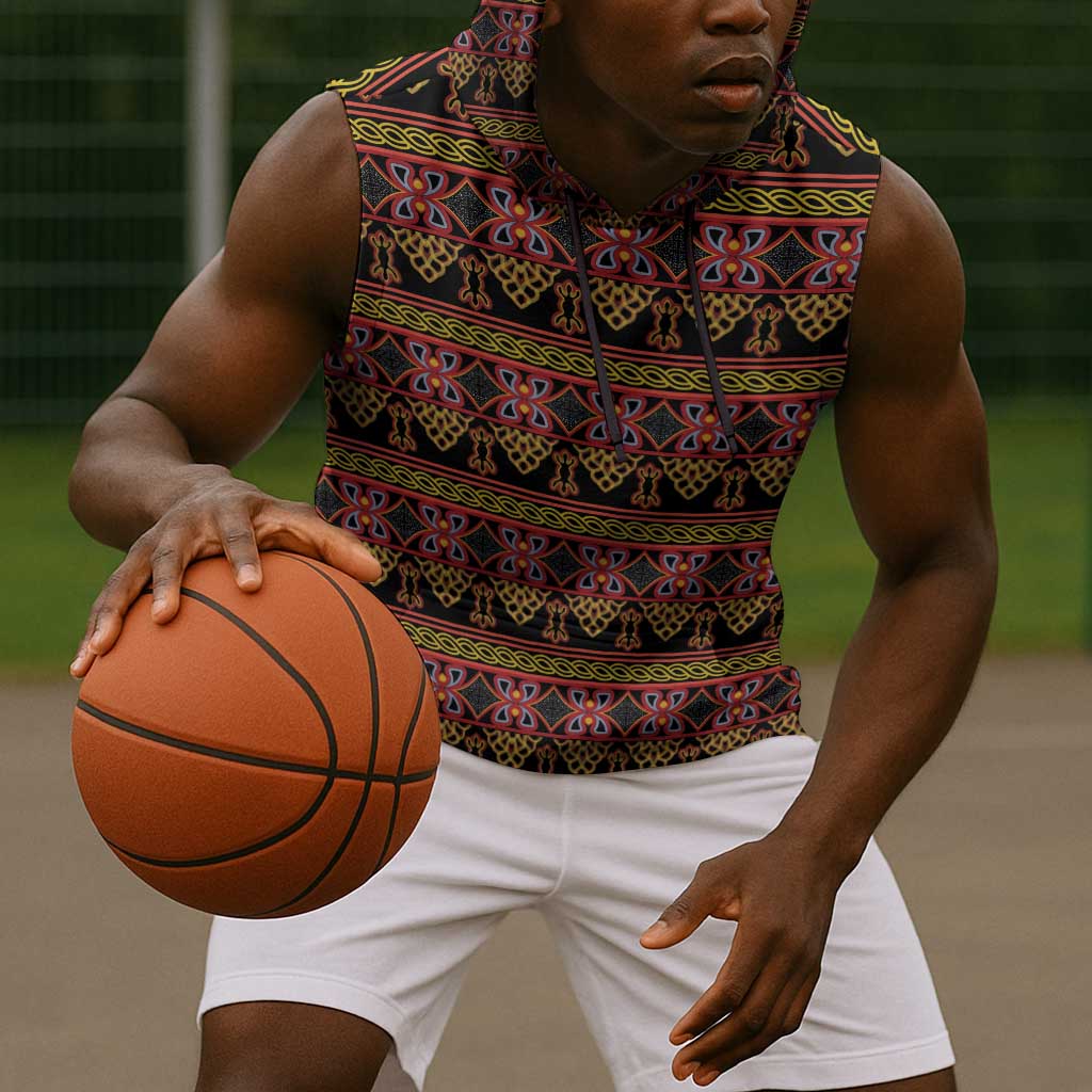 Toghu Cameroon Sleeveless Hoodie Traditional Pattern - African Pride
