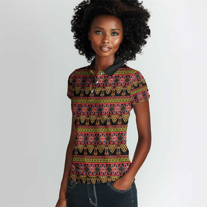 Toghu Cameroon Women Polo Shirt Traditional Pattern