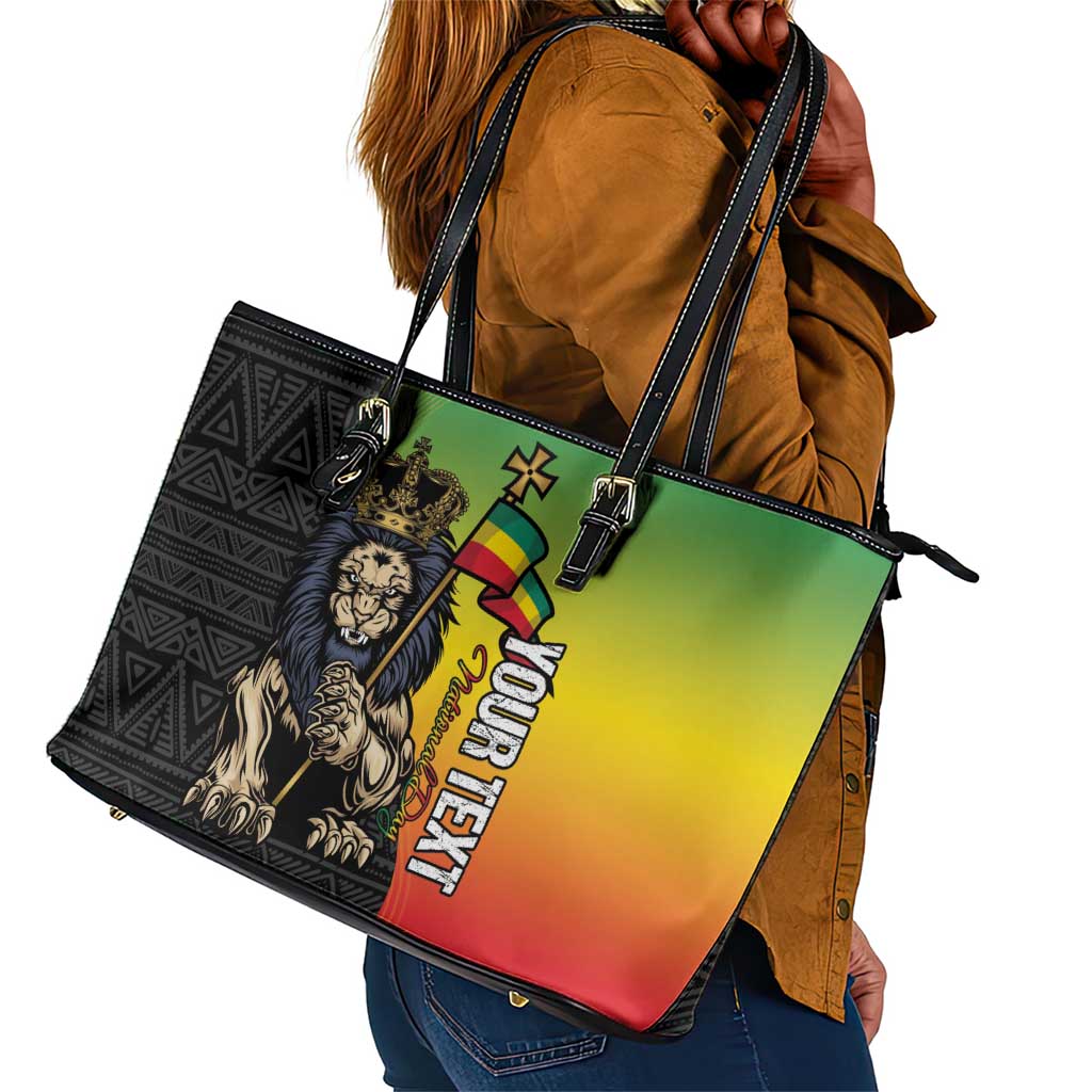Personalized Ethiopia Leather Tote Bag Happy National Day