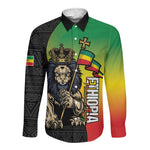Personalized Ethiopia Long Sleeve Button Shirt Happy National Day