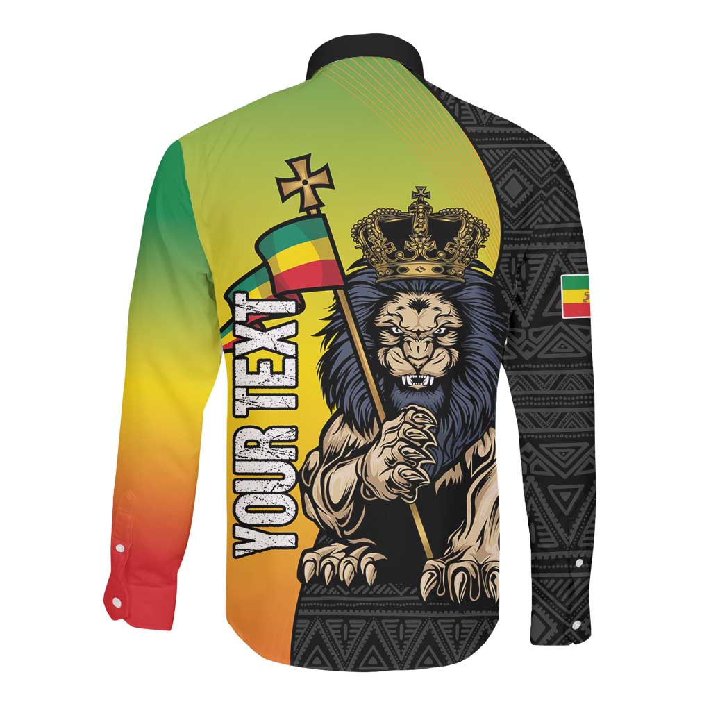 Personalized Ethiopia Long Sleeve Button Shirt Happy National Day