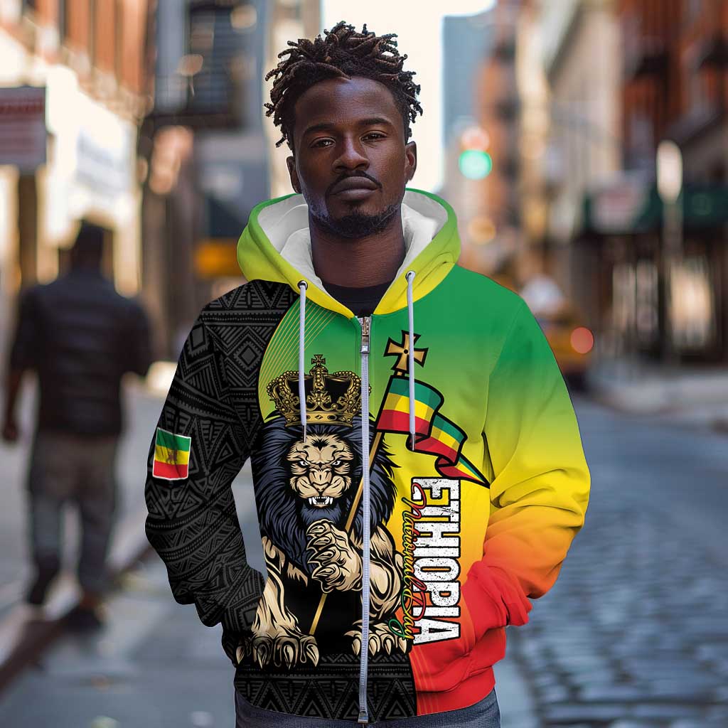 Personalized Ethiopia Zip Hoodie Happy National Day