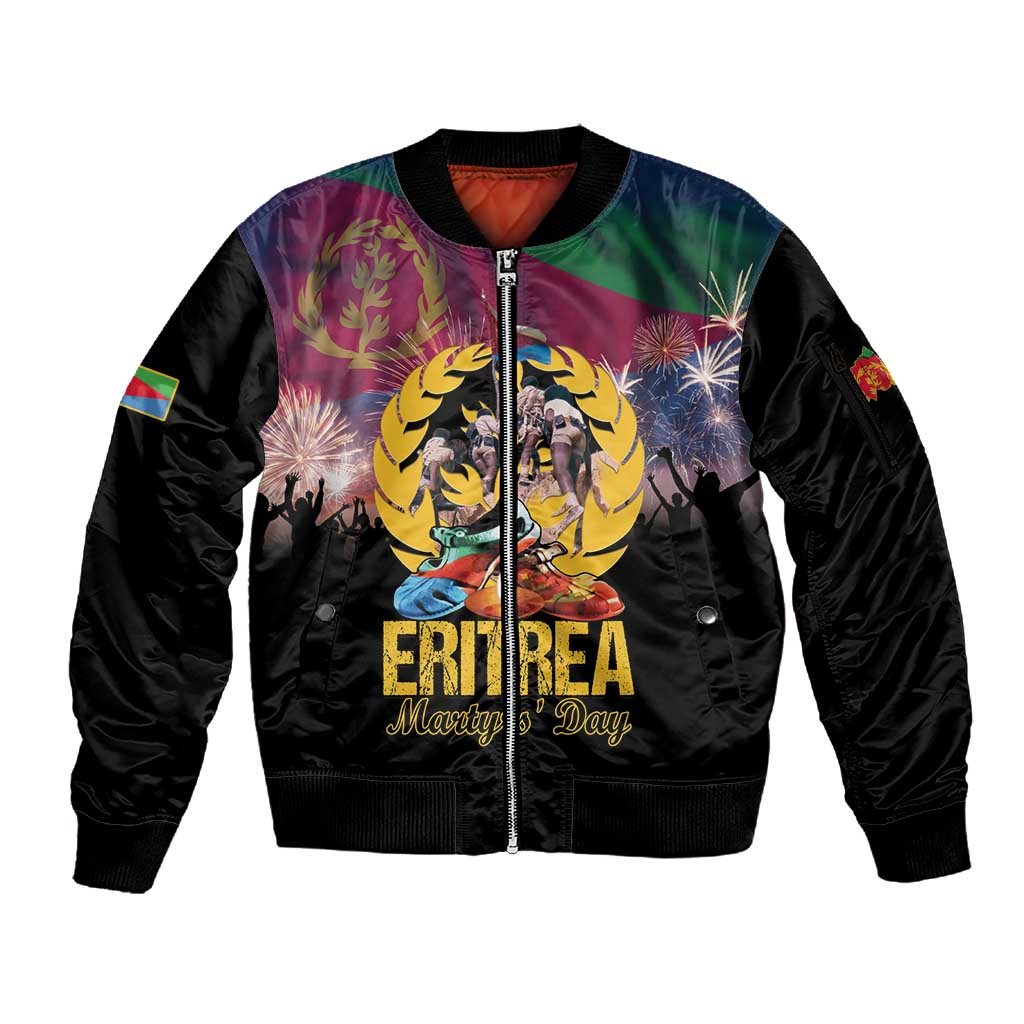 Personalized Eritrea Martyrs Day Sleeve Zip Bomber Jacket Never Forgot June 20