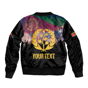 Personalized Eritrea Martyrs Day Sleeve Zip Bomber Jacket Never Forgot June 20