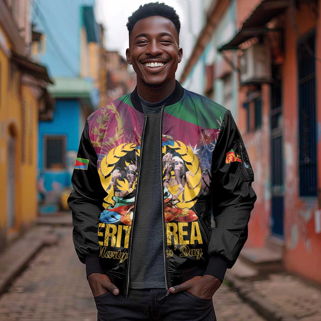 Personalized Eritrea Martyrs Day Sleeve Zip Bomber Jacket Never Forgot June 20
