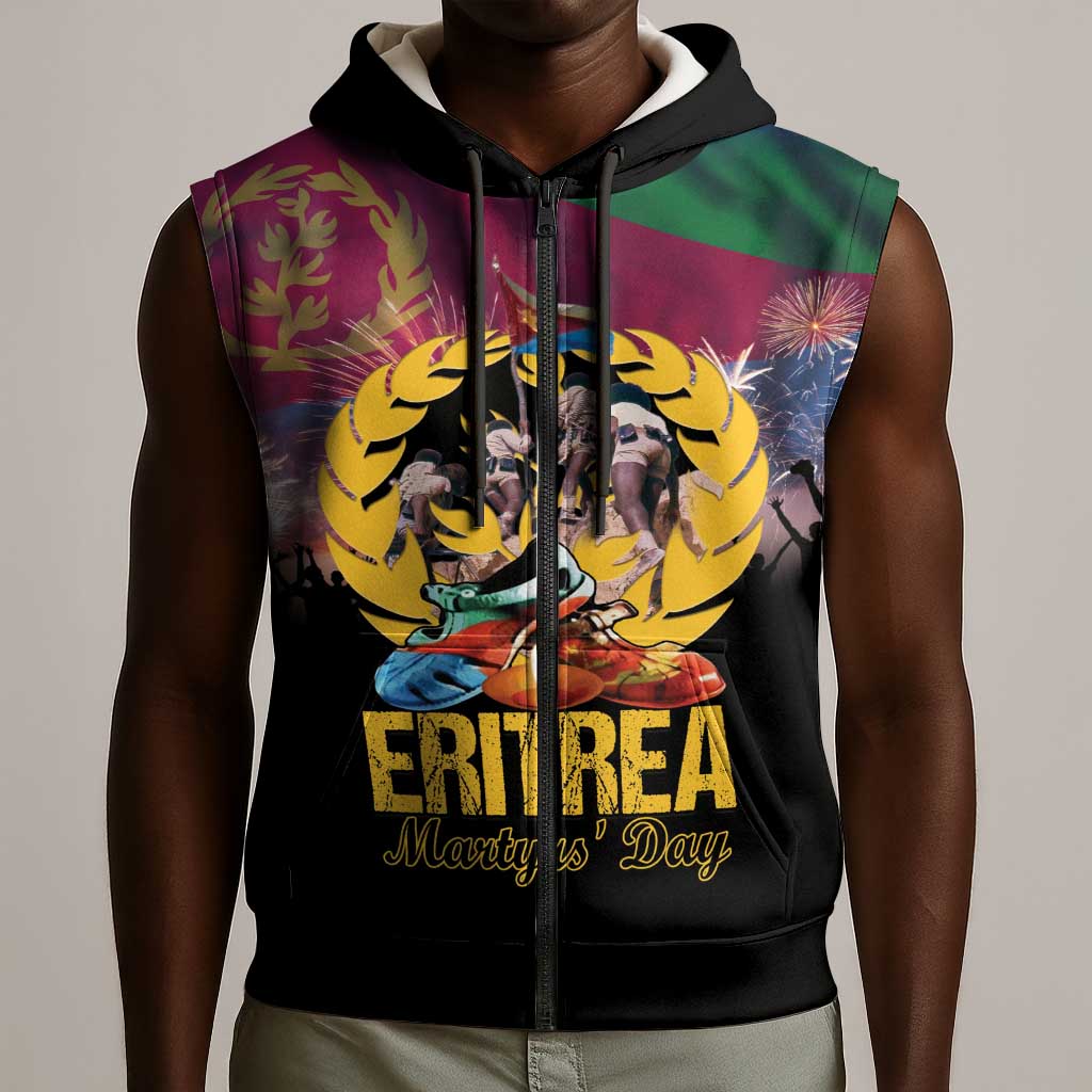 Personalized Eritrea Martyrs Day Sleeveless Zip Hoodie Never Forgot June 20 - African Pride
