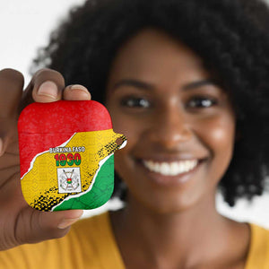 Burkina Faso Independence Day AirPods Case Coat Of Arms - Grunge Style