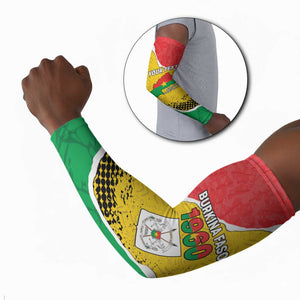 Personalized Burkina Faso Independence Day Arm Sleeves Coat Of Arms - Grunge Style