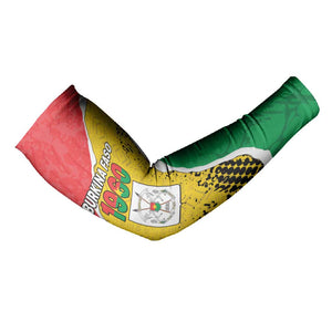 Personalized Burkina Faso Independence Day Arm Sleeves Coat Of Arms - Grunge Style