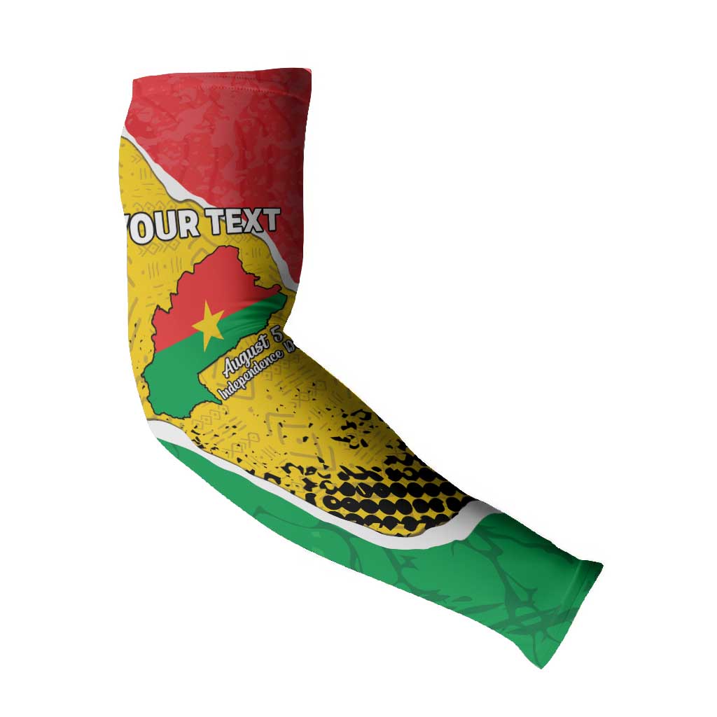 Personalized Burkina Faso Independence Day Arm Sleeves Coat Of Arms - Grunge Style