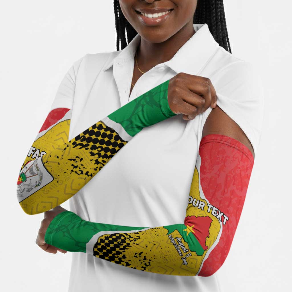 Personalized Burkina Faso Independence Day Arm Sleeves Coat Of Arms - Grunge Style
