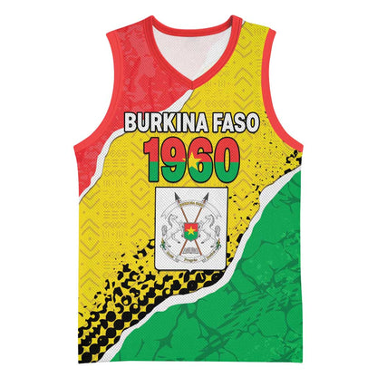 Personalized Happy Burkina Faso Basketball Jersey Independence Day - Bogolan Pattern LT15