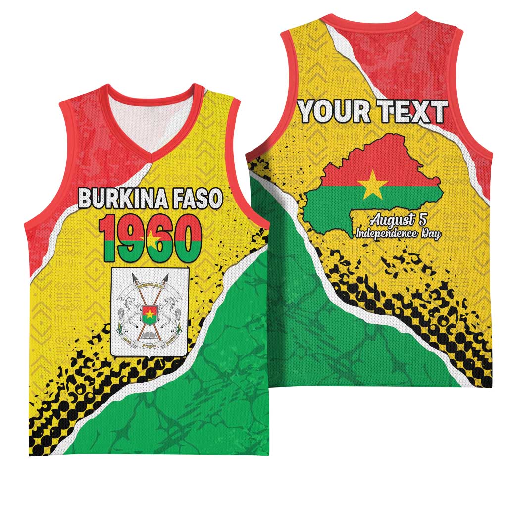 Personalized Happy Burkina Faso Basketball Jersey Independence Day - Bogolan Pattern LT15