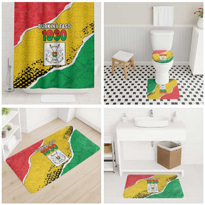 Burkina Faso Independence Day Bathroom Set Coat Of Arms - Grunge Style