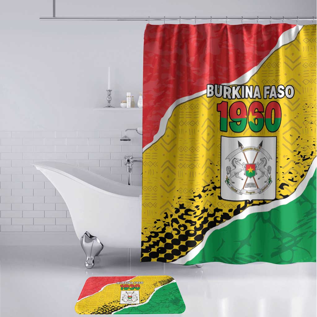 Burkina Faso Independence Day Bathroom Set Coat Of Arms - Grunge Style