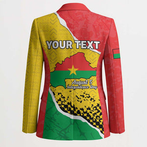Personalized Burkina Faso Independence Day Blazer Coat Of Arms - Grunge Style