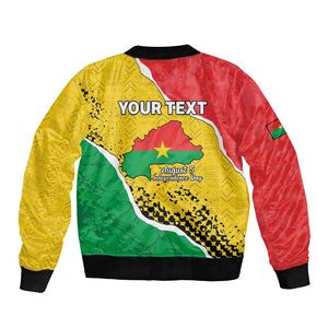 Personalized Happy Burkina Faso Bomber Jacket Independence Day - Bogolan Pattern - African Pride