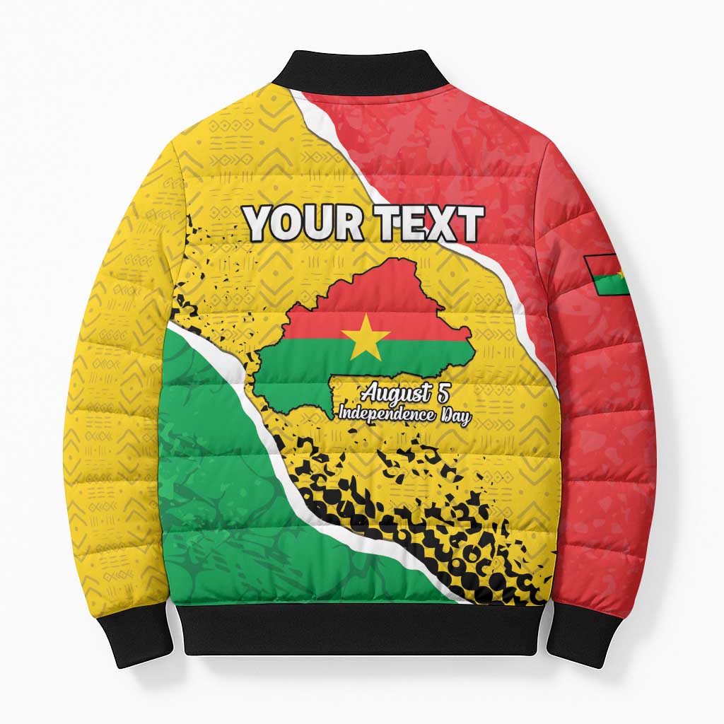 Personalized Burkina Faso Independence Day Bomber Puffer Jacket Coat Of Arms - Grunge Style
