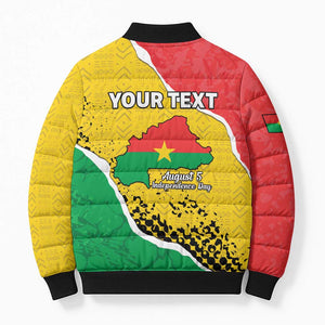 Personalized Burkina Faso Independence Day Bomber Puffer Jacket Coat Of Arms - Grunge Style