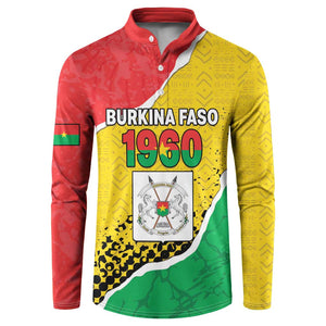 Personalized Burkina Faso Independence Day Button Sweatshirt Coat Of Arms - Grunge Style