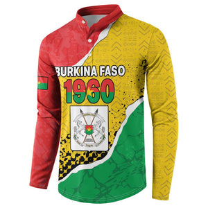 Personalized Burkina Faso Independence Day Button Sweatshirt Coat Of Arms - Grunge Style