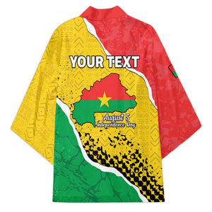 Personalized Burkina Faso Independence Day Kimono Coat Of Arms - Grunge Style