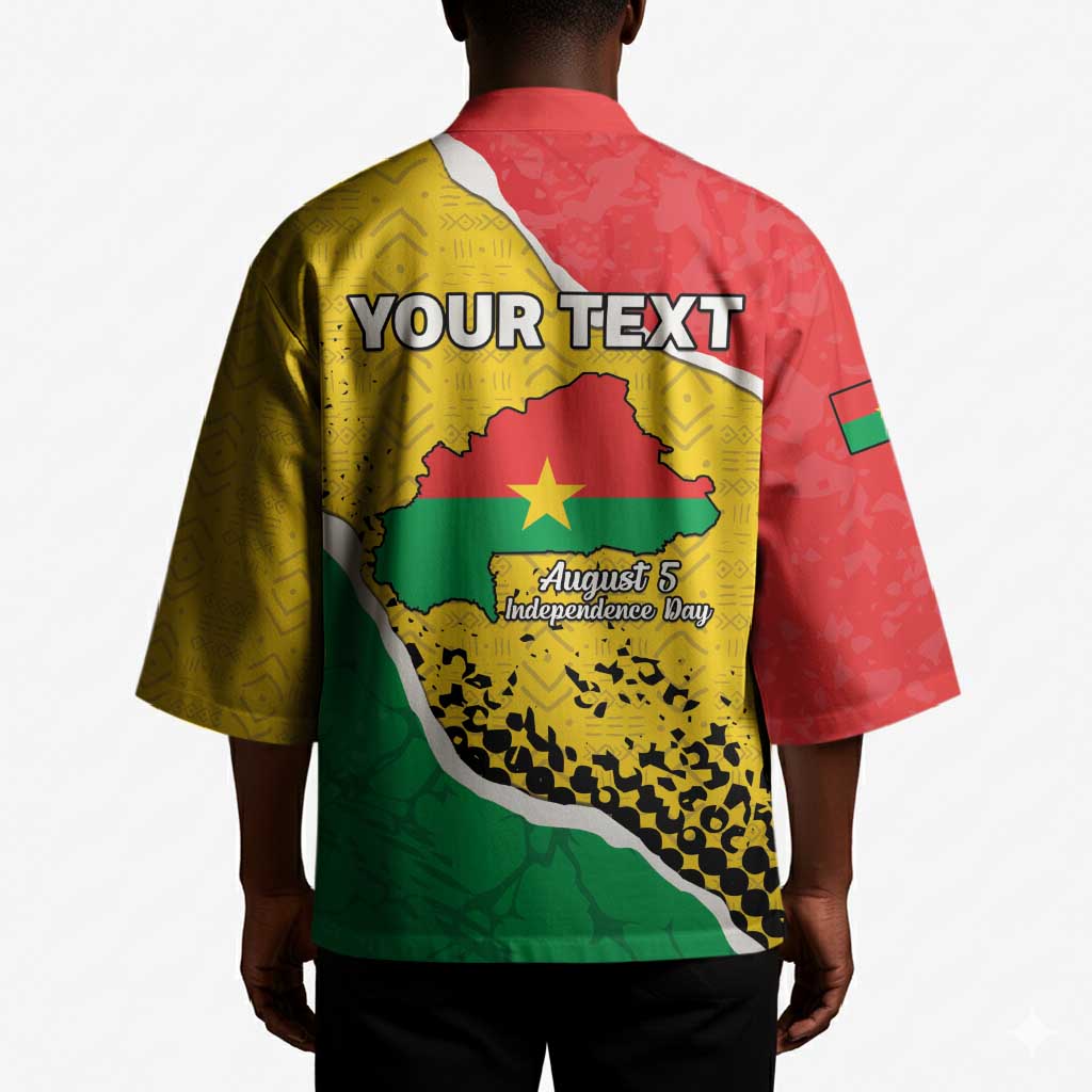 Personalized Burkina Faso Independence Day Kimono Coat Of Arms - Grunge Style