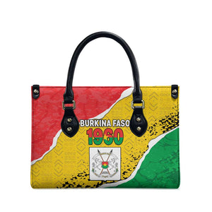 Burkina Faso Independence Day Leather Bag Coat Of Arms - Grunge Style