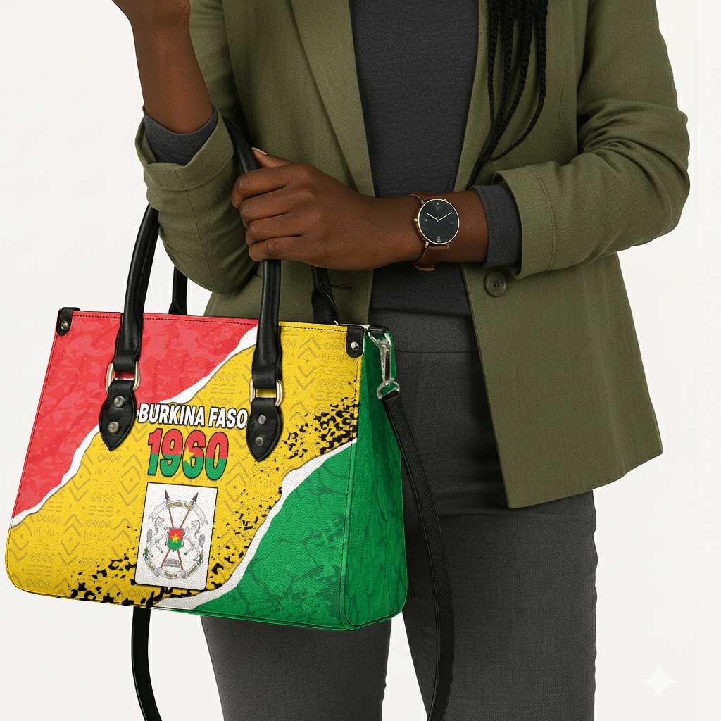 Burkina Faso Independence Day Leather Bag Coat Of Arms - Grunge Style