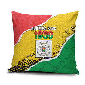Burkina Faso Independence Day Pillow Cover Coat Of Arms - Grunge Style