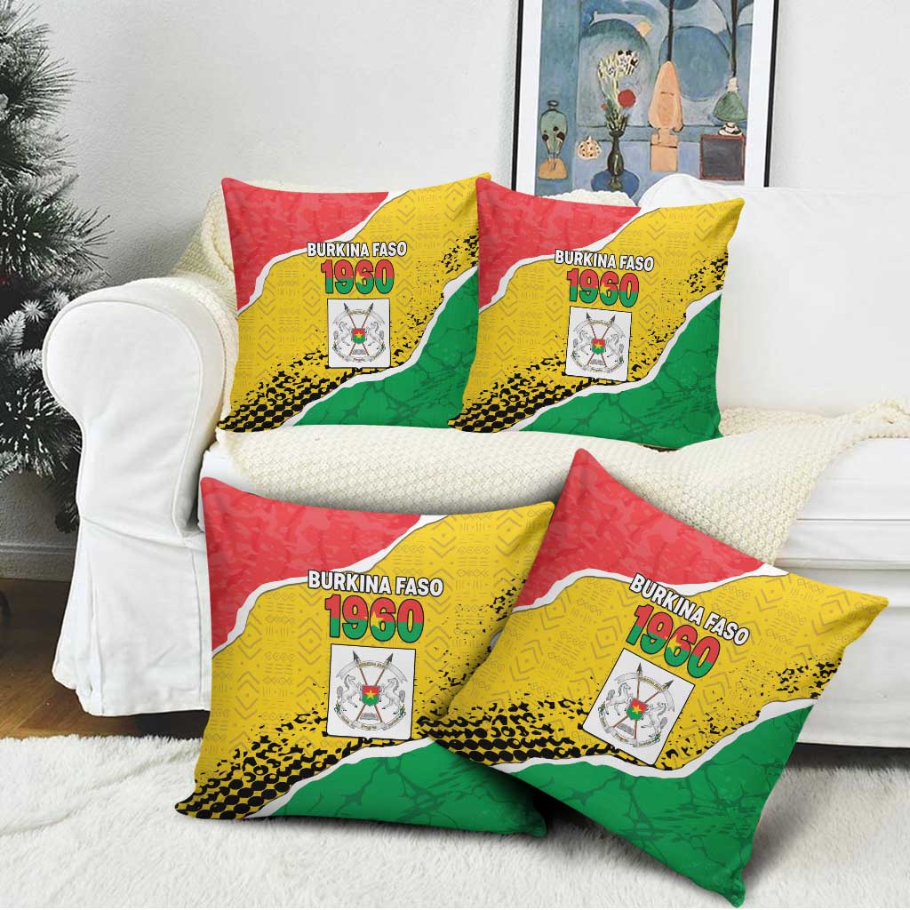 Burkina Faso Independence Day Pillow Cover Coat Of Arms - Grunge Style