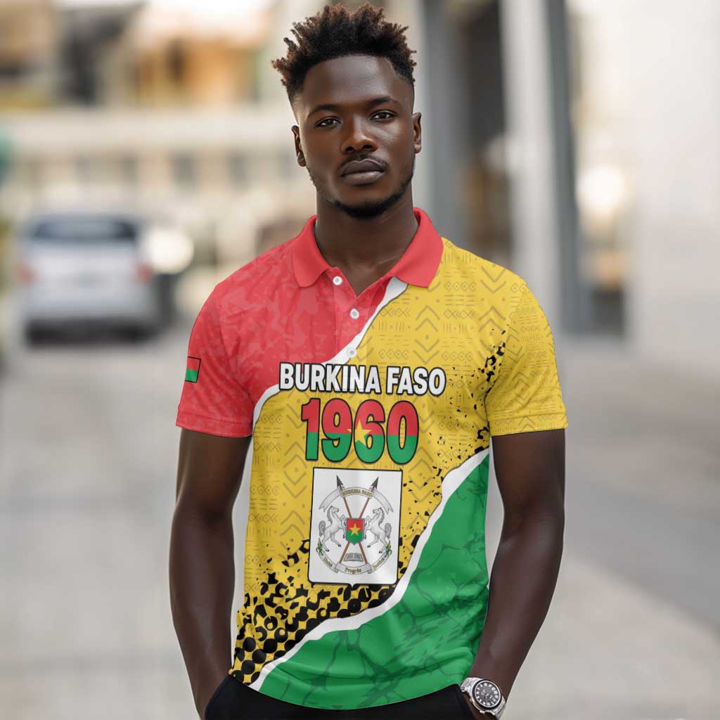Personalized Happy Burkina Faso Polo Shirt Independence Day - Bogolan Pattern - African Pride