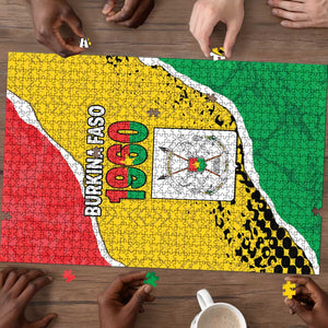 Burkina Faso Independence Day Puzzle Coat Of Arms - Grunge Style