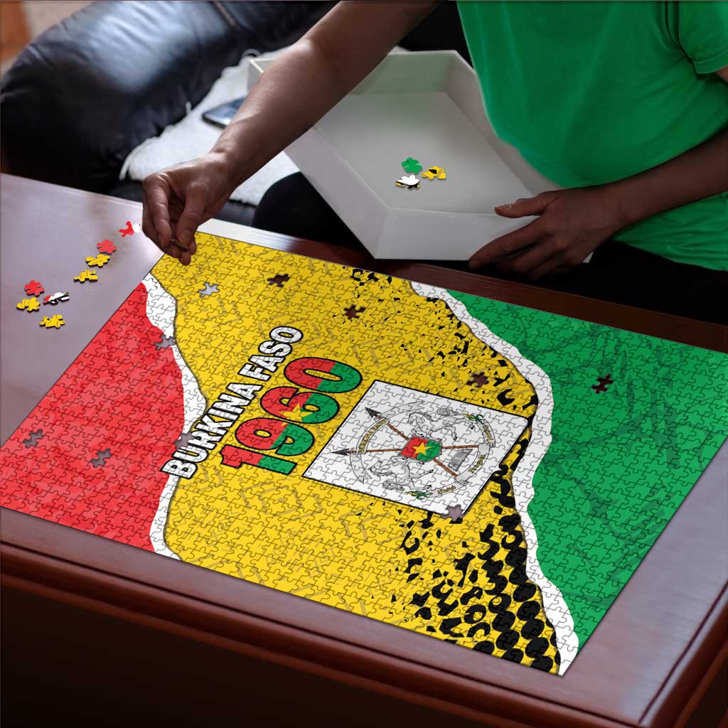 Burkina Faso Independence Day Puzzle Coat Of Arms - Grunge Style