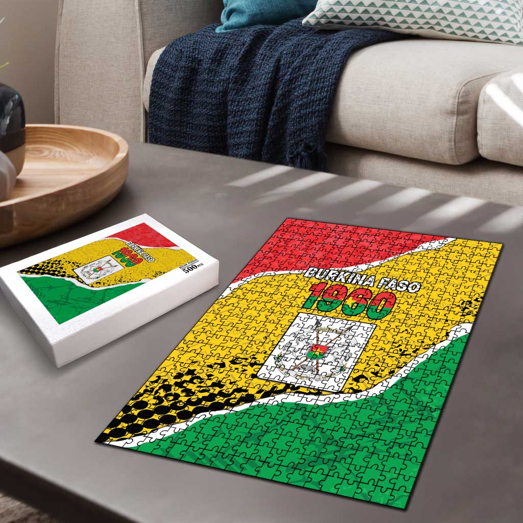 Burkina Faso Independence Day Puzzle Coat Of Arms - Grunge Style