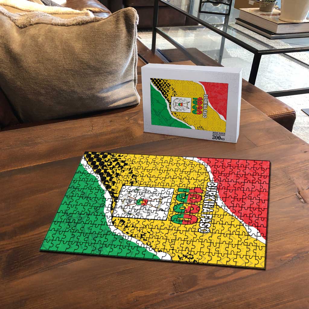 Burkina Faso Independence Day Puzzle Coat Of Arms - Grunge Style