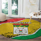 Happy Burkina Faso Round Carpet Independence Day - Bogolan Pattern - African Pride