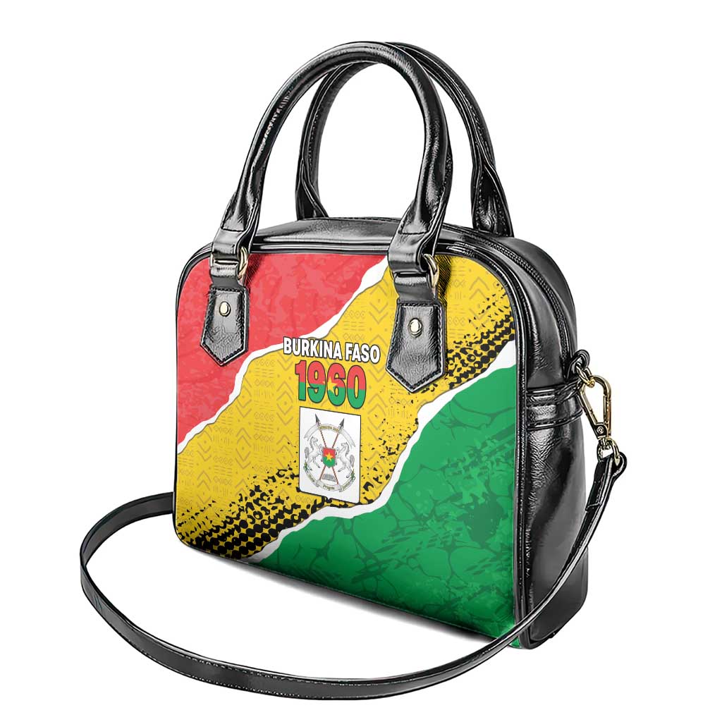 Happy Burkina Faso Shoulder Handbag Independence Day - Bogolan Pattern - African Pride