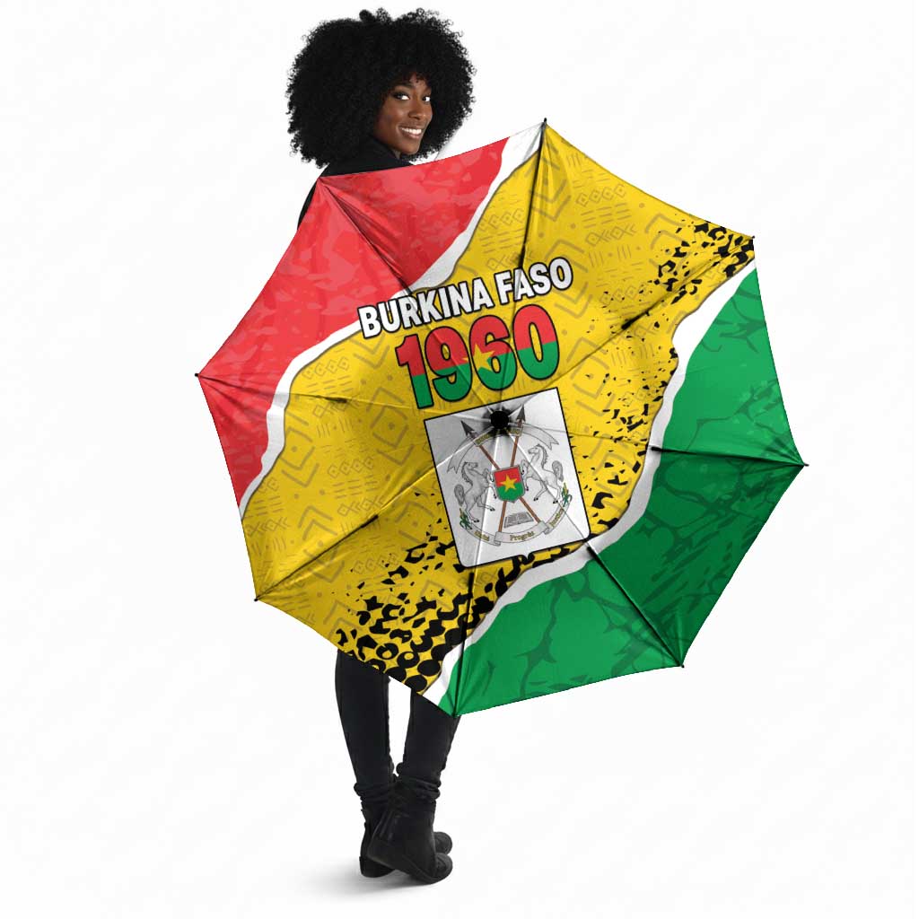 Burkina Faso Independence Day Umbrella Coat Of Arms - Grunge Style