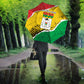 Burkina Faso Independence Day Umbrella Coat Of Arms - Grunge Style