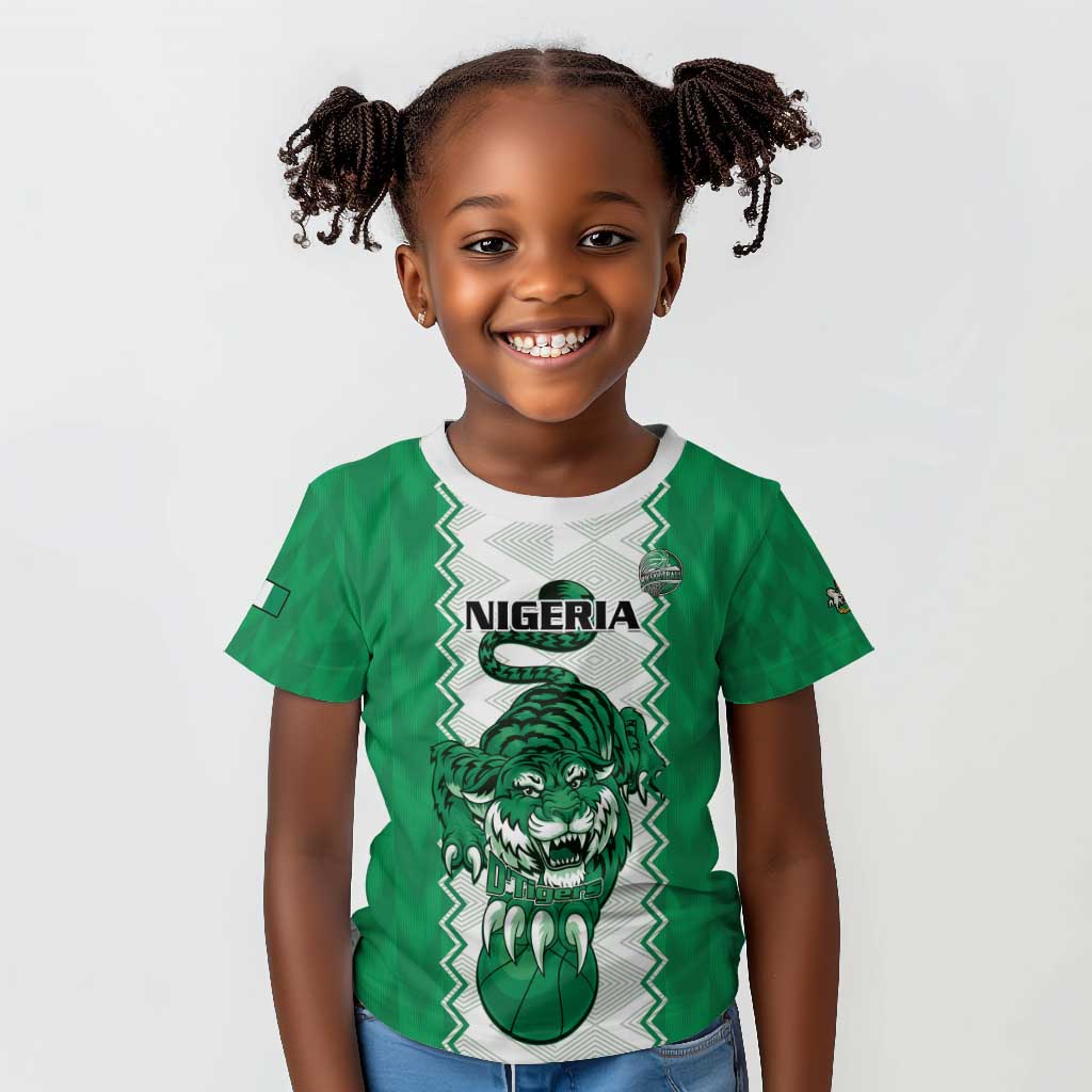 Afro Basketball Custom Nigeria Kid T shirt Go Champions DTigers - African Pride