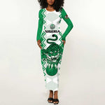 Afro Basketball Custom Nigeria Long Sleeve Bodycon Dress Go Champions DTigers - African Pride