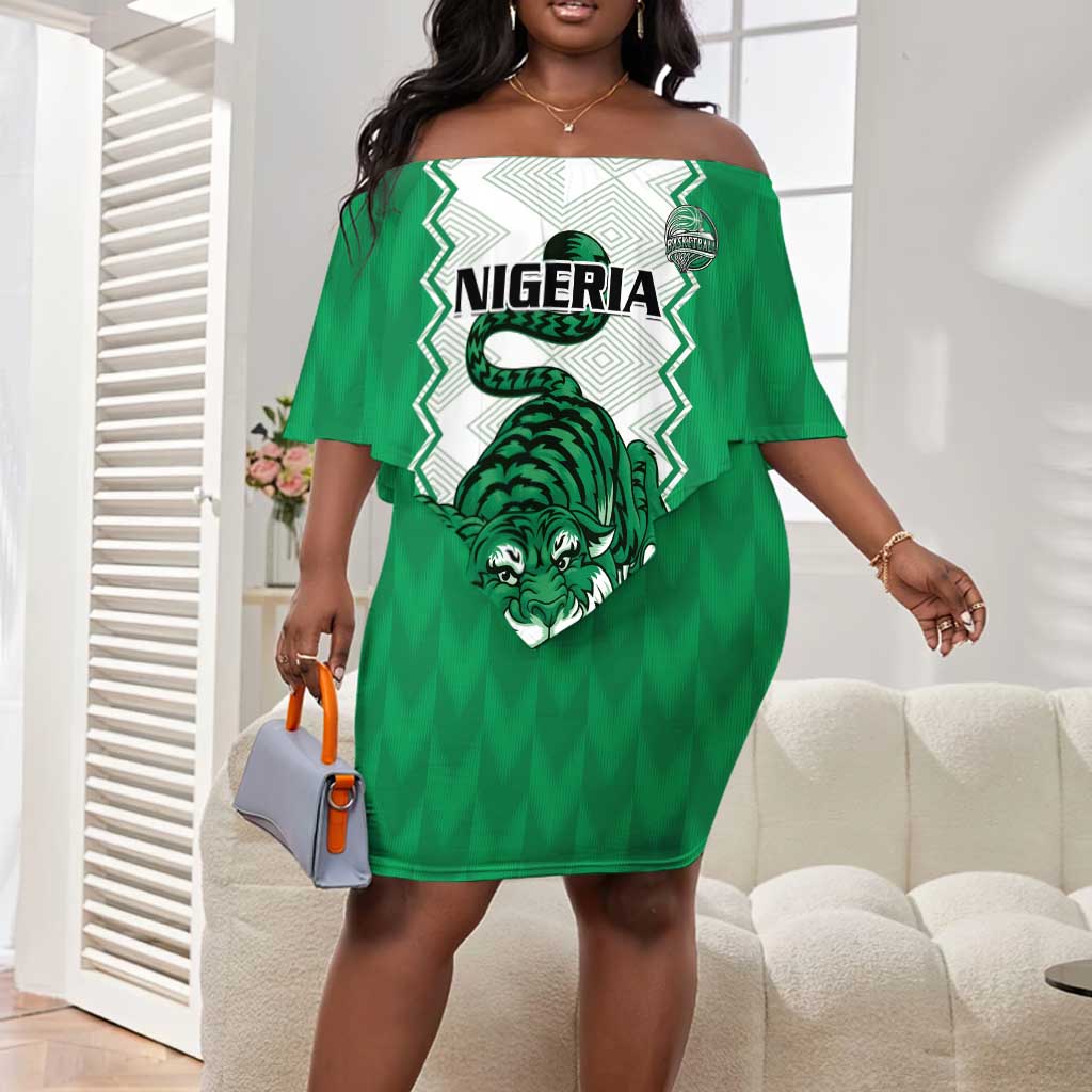 Afro Basketball Custom Nigeria Off Shoulder Short Dress Go Champions DTigers - African Pride
