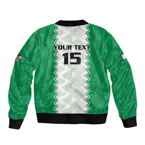 Afro Basketball Custom Nigeria Sleeve Zip Bomber Jacket Go Champions DTigers - African Pride
