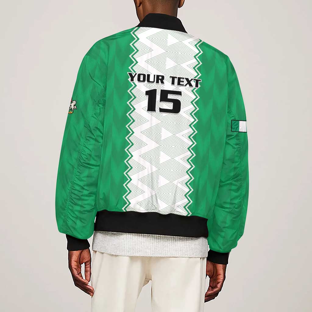 Afro Basketball Custom Nigeria Sleeve Zip Bomber Jacket Go Champions DTigers - African Pride