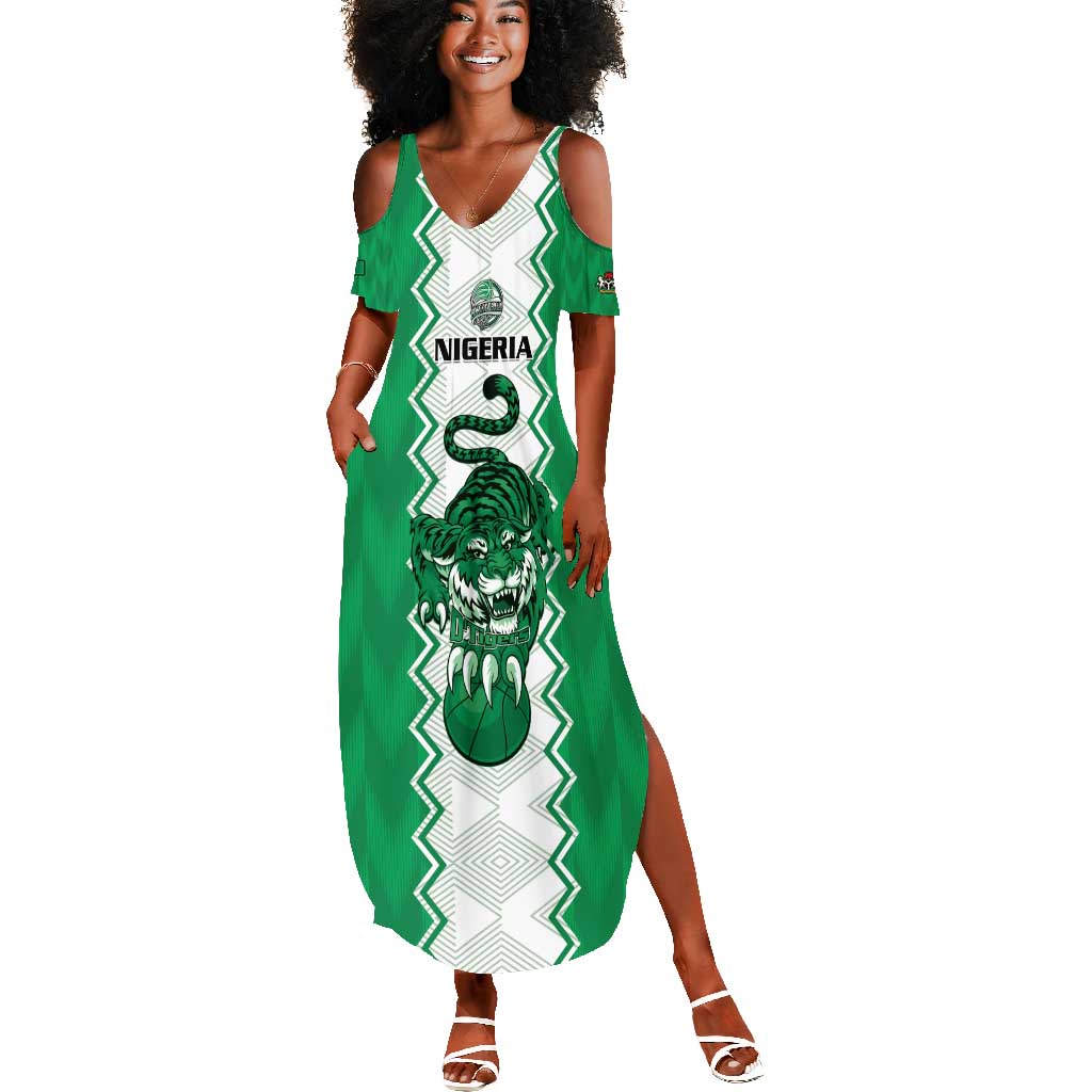 Afro Basketball Custom Nigeria Summer Maxi Dress Go Champions DTigers - African Pride