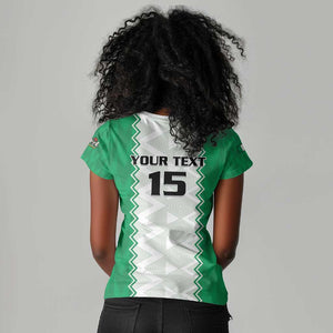 Afro Basketball Custom Nigeria Women V-Neck T-Shirt Go Champions DTigers - African Pride