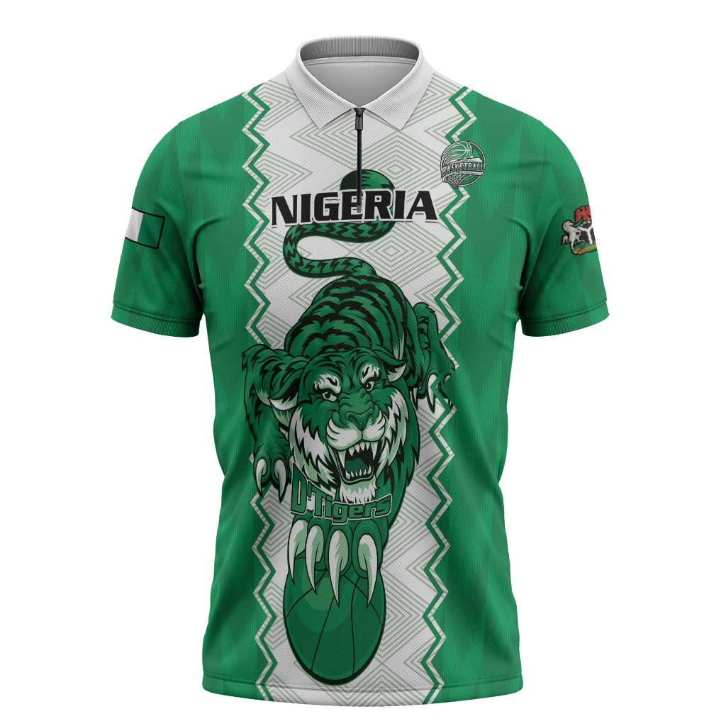 Nigeria Basketball Custom Zipper Polo Shirt Go DTigers