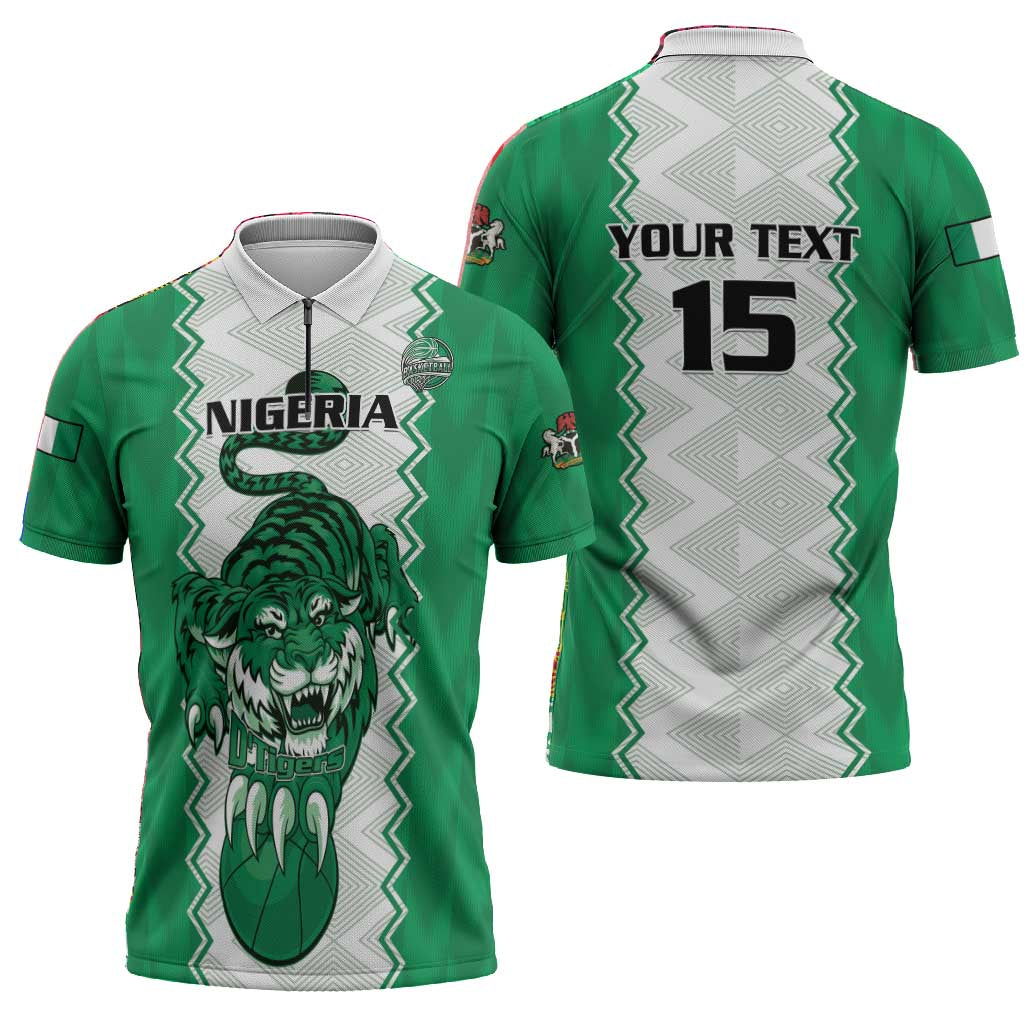 Nigeria Basketball Custom Zipper Polo Shirt Go DTigers